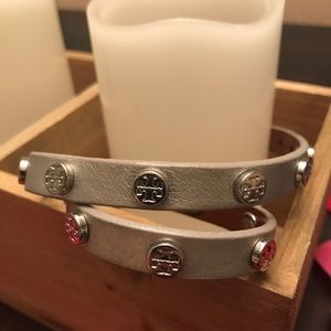 Tory Burch silver cuff bracelet, adjustable